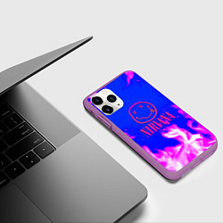 Чехол iPhone 11 Pro матовый Nirvana neon flame, цвет: 3D-фиолетовый — фото 2