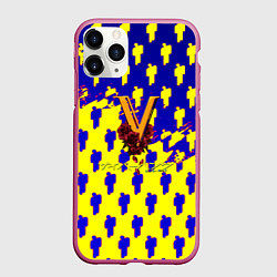 Чехол iPhone 11 Pro матовый Cyberpunk 2077 human, цвет: 3D-малиновый