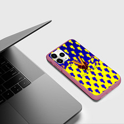 Чехол iPhone 11 Pro матовый Cyberpunk 2077 human, цвет: 3D-малиновый — фото 2