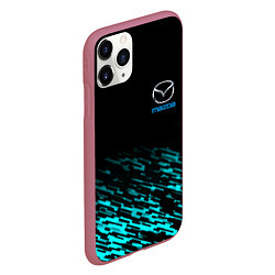 Чехол iPhone 11 Pro матовый Mazda голубые краски, цвет: 3D-малиновый — фото 2