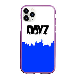 Чехол iPhone 11 Pro матовый Dayz сине белая геомтерия, цвет: 3D-фиолетовый