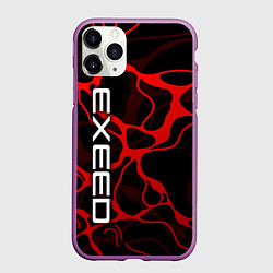 Чехол iPhone 11 Pro матовый Exeed - red liquid, цвет: 3D-фиолетовый