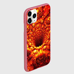 Чехол iPhone 11 Pro матовый Фрактал абстракция, цвет: 3D-малиновый — фото 2