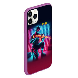 Чехол iPhone 11 Pro матовый Counter Strike - neon glow fantasy, цвет: 3D-фиолетовый — фото 2