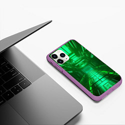 Чехол iPhone 11 Pro матовый Зелёный коридор, цвет: 3D-фиолетовый — фото 2