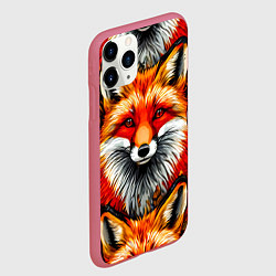 Чехол iPhone 11 Pro матовый Лисички-сестрички, цвет: 3D-малиновый — фото 2