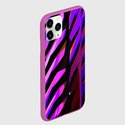 Чехол iPhone 11 Pro матовый Фиолетово -чёрная абстракция, цвет: 3D-фиолетовый — фото 2