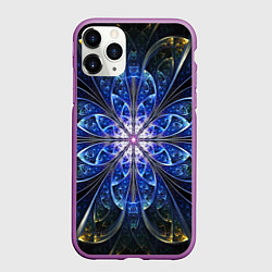 Чехол iPhone 11 Pro матовый Фрактальный стиль узор, цвет: 3D-фиолетовый
