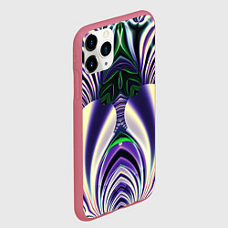 Чехол iPhone 11 Pro матовый Неоновая фольга полосы, цвет: 3D-малиновый — фото 2
