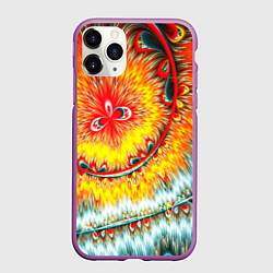 Чехол iPhone 11 Pro матовый Оптические краски текстура, цвет: 3D-фиолетовый