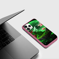 Чехол iPhone 11 Pro матовый Green nature Japan, цвет: 3D-малиновый — фото 2