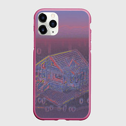 Чехол iPhone 11 Pro матовый Домик в лесу, цвет: 3D-малиновый