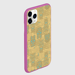 Чехол iPhone 11 Pro матовый Маски Тики, цвет: 3D-фиолетовый — фото 2