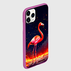 Чехол iPhone 11 Pro матовый Фламинго в огне, цвет: 3D-фиолетовый — фото 2