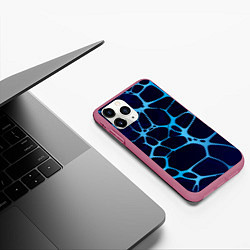 Чехол iPhone 11 Pro матовый Aqua - абстракция, цвет: 3D-малиновый — фото 2