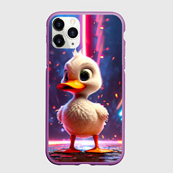 Чехол iPhone 11 Pro матовый Уточка в неоне, цвет: 3D-фиолетовый