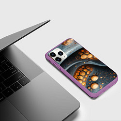 Чехол iPhone 11 Pro матовый Космическая выпуклая текстура, цвет: 3D-фиолетовый — фото 2