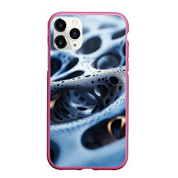 Чехол iPhone 11 Pro матовый Текстура объемных сот, цвет: 3D-малиновый