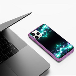 Чехол iPhone 11 Pro матовый Блестки света - текстура, цвет: 3D-фиолетовый — фото 2