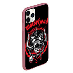 Чехол iPhone 11 Pro матовый Motorhead skull, цвет: 3D-малиновый — фото 2