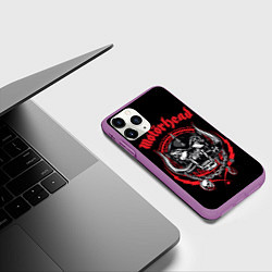 Чехол iPhone 11 Pro матовый Motorhead skull, цвет: 3D-фиолетовый — фото 2