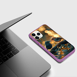 Чехол iPhone 11 Pro матовый Влюбленные птички, цвет: 3D-фиолетовый — фото 2