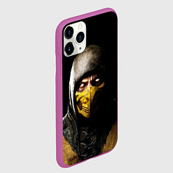 Чехол iPhone 11 Pro матовый Mortal kombat Scorpion - кто следующий, цвет: 3D-фиолетовый — фото 2