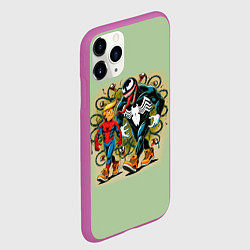 Чехол iPhone 11 Pro матовый Venom and Spider-Trump - meme, цвет: 3D-фиолетовый — фото 2