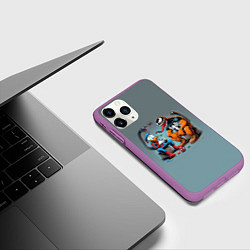 Чехол iPhone 11 Pro матовый Two dudes - Venom and Spider-Duck, цвет: 3D-фиолетовый — фото 2