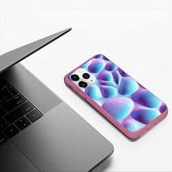 Чехол iPhone 11 Pro матовый Впадины из сот - текстура, цвет: 3D-малиновый — фото 2