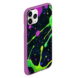 Чехол iPhone 11 Pro матовый Разноцветные кляксы, цвет: 3D-фиолетовый — фото 2