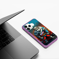 Чехол iPhone 11 Pro матовый Wolf Russia, цвет: 3D-фиолетовый — фото 2