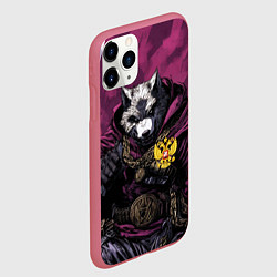 Чехол iPhone 11 Pro матовый Волк с золотым гербом РФ, цвет: 3D-малиновый — фото 2