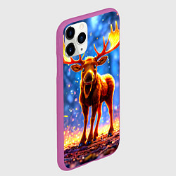 Чехол iPhone 11 Pro матовый Лосенок в лесу, цвет: 3D-фиолетовый — фото 2