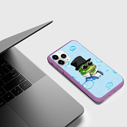 Чехол iPhone 11 Pro матовый Pepe в шляпе, цвет: 3D-фиолетовый — фото 2