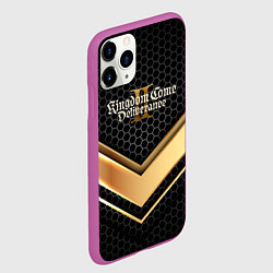 Чехол iPhone 11 Pro матовый Kingdom Come Deliverance 2 золотая полоса, цвет: 3D-фиолетовый — фото 2