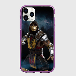 Чехол iPhone 11 Pro матовый Mortal Kombat - Скорпион, цвет: 3D-фиолетовый