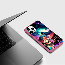 Чехол iPhone 11 Pro матовый Silvervale, цвет: 3D-малиновый — фото 2