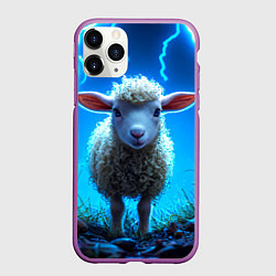 Чехол iPhone 11 Pro матовый Овечка в разрядах молнии, цвет: 3D-фиолетовый