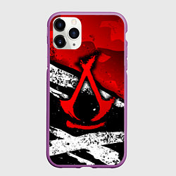 Чехол iPhone 11 Pro матовый Assassins creed: shadows - красная абстракция, цвет: 3D-фиолетовый