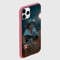 Чехол iPhone 11 Pro матовый Stronghold Crusader рыцарь котенок, цвет: 3D-малиновый — фото 2