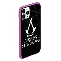 Чехол iPhone 11 Pro матовый Assassins creed shadows - монохромный, цвет: 3D-фиолетовый — фото 2