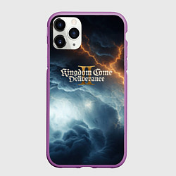 Чехол iPhone 11 Pro матовый Kingdom Come Deliverance 2 молнии в небе, цвет: 3D-фиолетовый