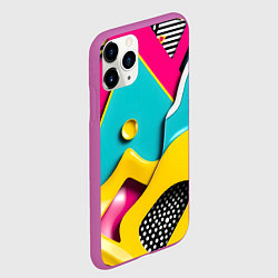 Чехол iPhone 11 Pro матовый Праздничная абстракция, цвет: 3D-фиолетовый — фото 2