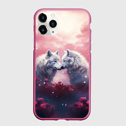 Чехол iPhone 11 Pro матовый Вольчия связь, цвет: 3D-малиновый