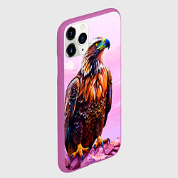 Чехол iPhone 11 Pro матовый Орел и розовый закат, цвет: 3D-фиолетовый — фото 2