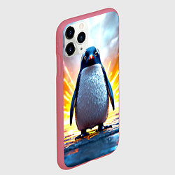 Чехол iPhone 11 Pro матовый Эпичный пингвин, цвет: 3D-малиновый — фото 2