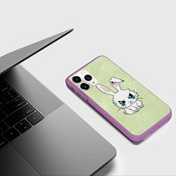 Чехол iPhone 11 Pro матовый Злой кролик 2025, цвет: 3D-фиолетовый — фото 2