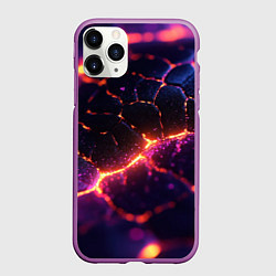 Чехол iPhone 11 Pro матовый Текстура вулкана, цвет: 3D-фиолетовый