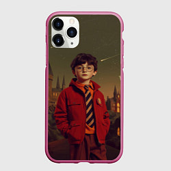 Чехол iPhone 11 Pro матовый Гарри Поттер в красной куртке, цвет: 3D-малиновый